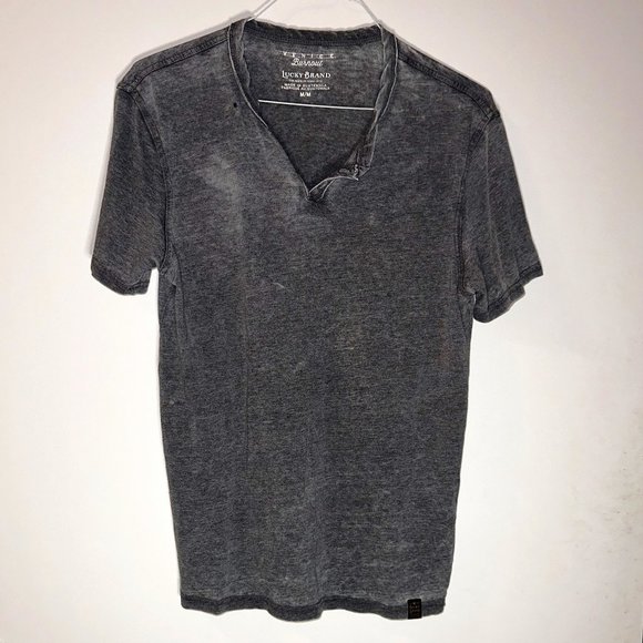 Men's Lucky Gray V-Neck T Shirt - Picture 1 of 1